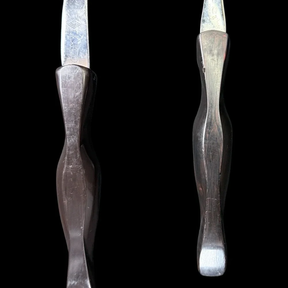 Cutco Serving Set‎ Spoon 17KI and Carving Fork 1726 KI Brown Swirl Handle